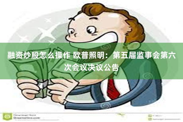 融资炒股怎么操作 欧普照明：第五届监事会第六次会议决议公告