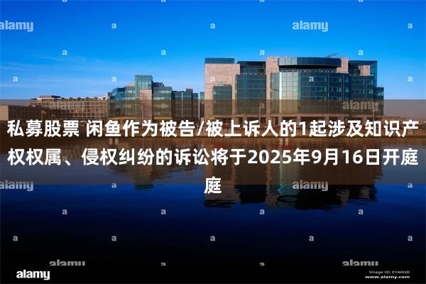 私募股票 闲鱼作为被告/被上诉人的1起涉及知识产权权属、侵权纠纷的诉讼将于2025年9月16日开庭
